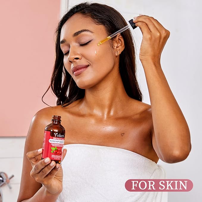 Yoken Rosehip Seed Oil for Face, 100% Pure and Natural Cold Pressed Unrefined - Image 3