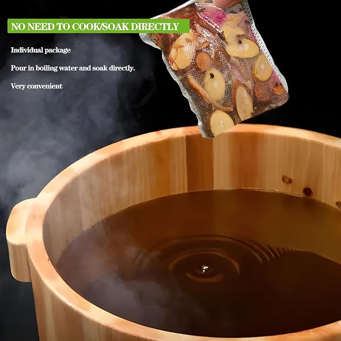 Ginger Chinese Herbal Foot Soak Set – 30 Detox Bags - Image 7