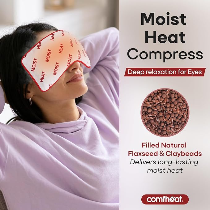 Lavender Eye Pillow for Yoga, Microwavable Moist Heat Eye Compress Mask Pillow - Image 2