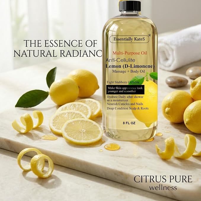 Essentially KateS Lemon Massage Lotion Body Oil Multi-Purpose Oil 8 Fl Oz - Image 6
