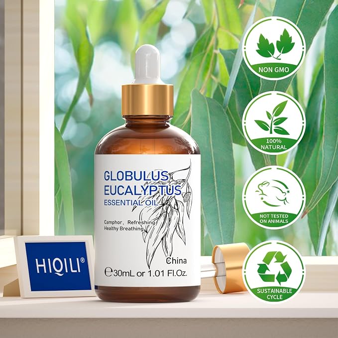 HIQILI Eucalyptus Essential Oil 1 Fl Oz, 100% Pure Natural Therapeutic Grade - Image 8