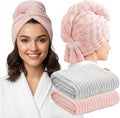 2-Pack Women's Microfiber Hair Towel Wrap: 50% Faster Drying, Ultra by YHPDYL