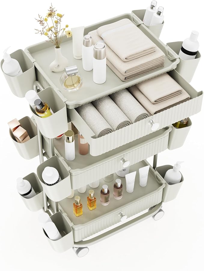 Dolonm 3 Tier Drawer Shelf Beauty Cart - Image 9