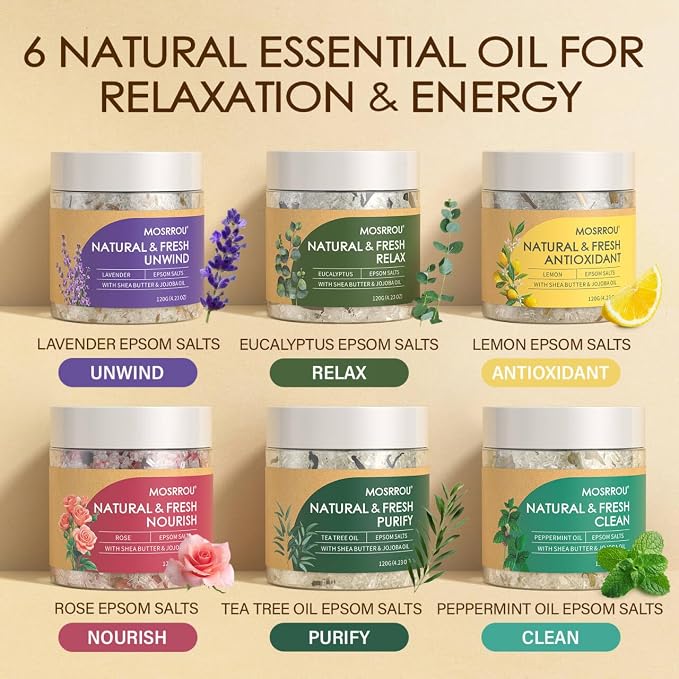 Epsom Bath Salts for Women Relaxing 6PCS Bath Salts Gift Set for Mom - Image 3