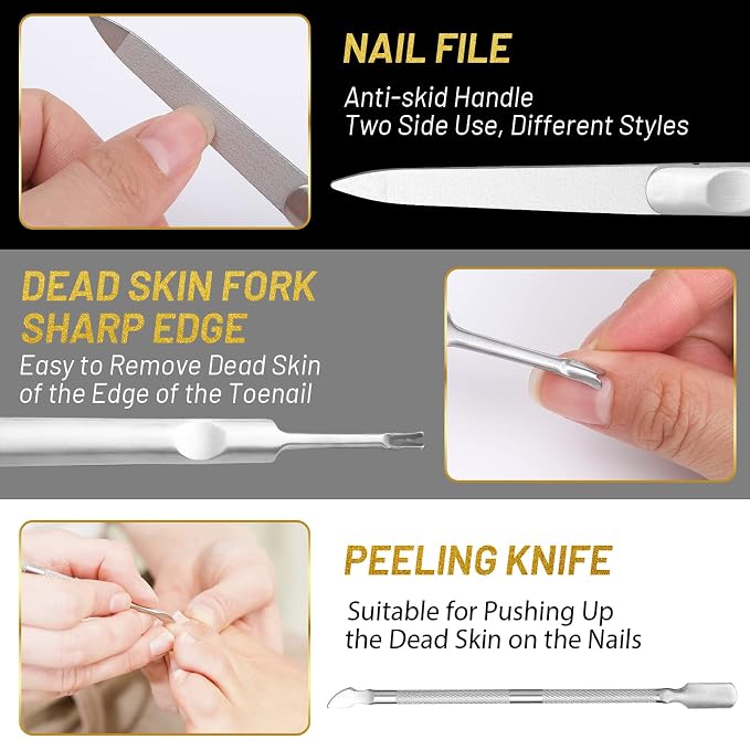 10 PCS Toenail Clippers Tool Kit, Modacraft Professional Podiatrist Nail - Image 6