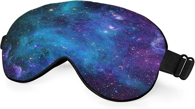 Galaxy Stars Silk Eye Mask Sleep Mask Abstract Space Blue Purple Nebula Starry by Unknown