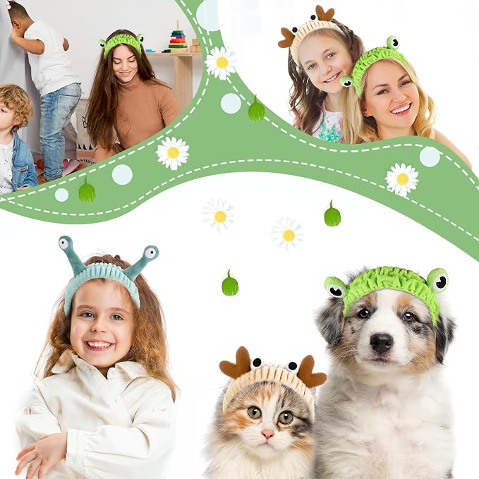 WLLHYF 3 Pack Spa Headband Face Wash Hairband Facial Makeup Head Wraps Cartoon - Image 6