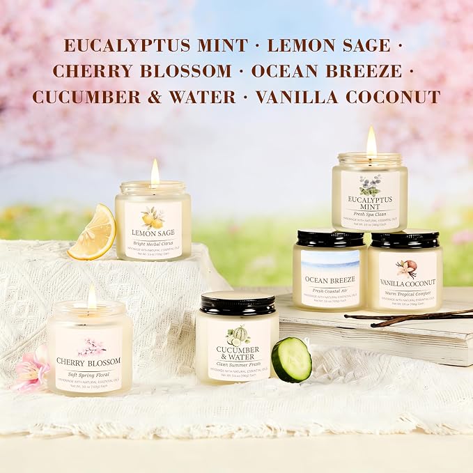 Spring Summer Scented Candles Set, Soy Candles - Image 9