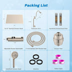 Hibbent Dual Filter All Metal 12" Rainfall Showerhead Combo, High Pressure - Image 9