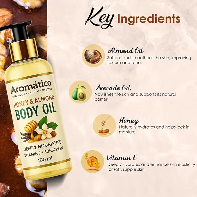 Aromatico Honey & Almond Mini Body Oil - Image 2