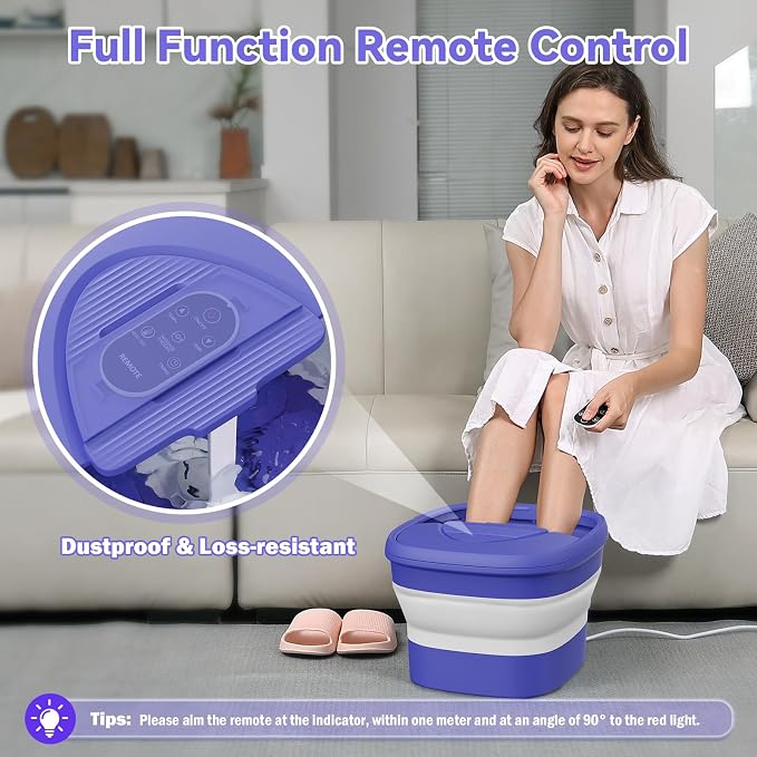 Collapsible Foot Spa with Heat and Remote, Heated Foot Bath Massager with Timer - Image 5