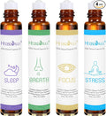 Aromatherapy Oils Roller Set, Natural Pre-diluted Essential Oils Roll On by HERBROMAS