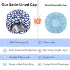 INNELO Luxury Shower Cap for Women Reusable Waterproof, Double Layered Shower - Image 6