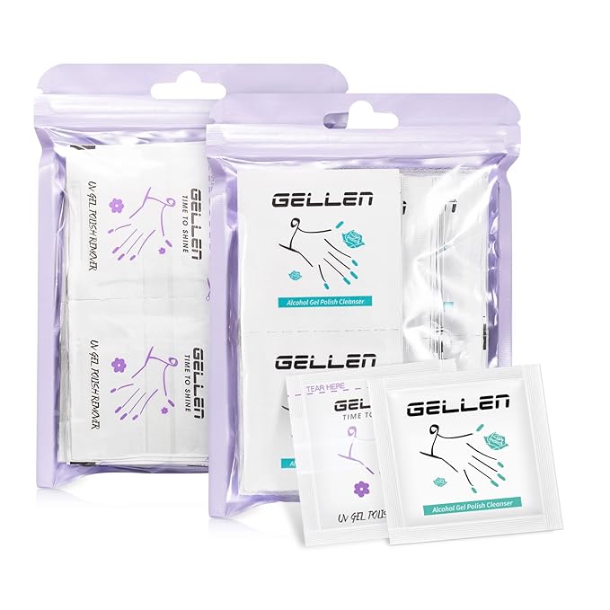 Gellen 100 Pack Nail Cleanser Pads and Polish Remover Pads, Acetone Nail Polish by GellenGelPolish