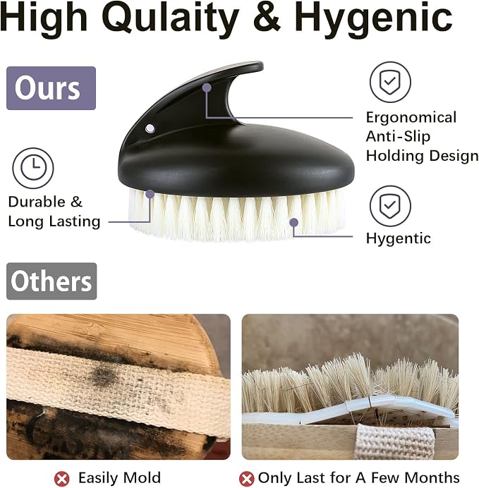 Dry Brushing Body Exfoliating Brush, Anti Slip Body Scrubber - Image 5