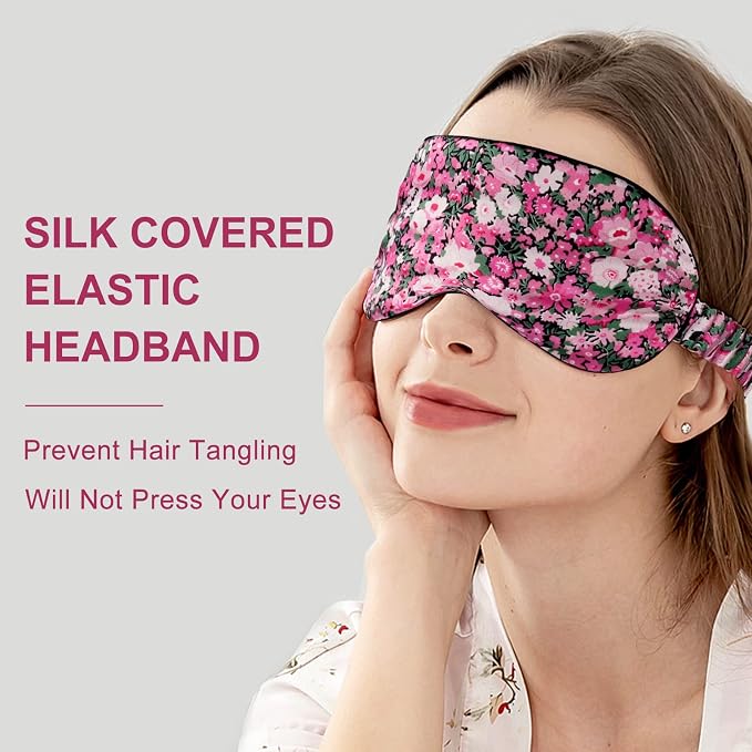 OLESILK 100% Natural Mulberry Silk Sleep Eye Mask Block Out Light, Fashion - Image 2