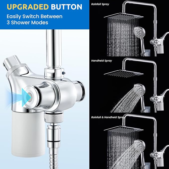 Ryamen Upgraded Dual Shower Heads Combo, 10 inch Filtered Shower Head - Image 2