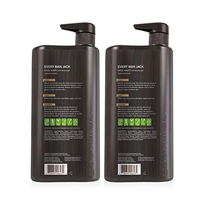 Every Man Jack Mens Sandalwood Body Wash - Image 2