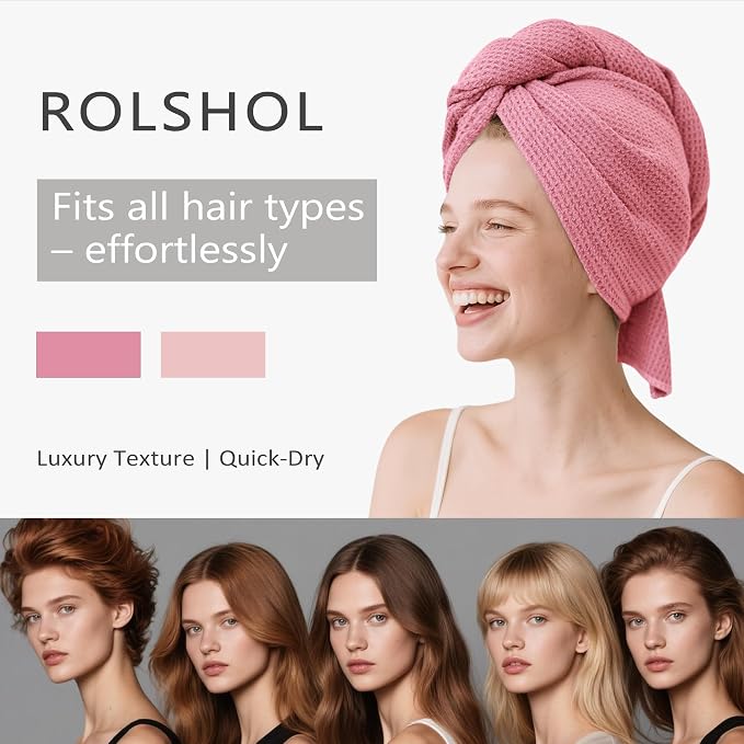 ROLSHOL 2 Pack Microfiber Hair Towel Wrap - Image 7