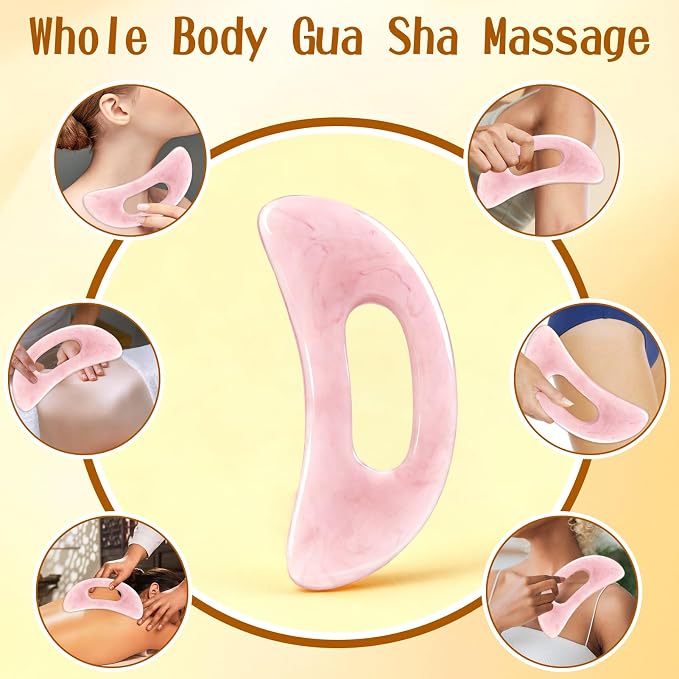 Pjordo Vitamin E Rose Oil & Gua Sha Massage Tools Set, Gua Sha Oil - Image 6