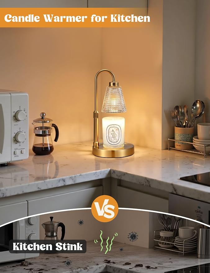 Big Gold Candle Warmer Lamp - Image 4