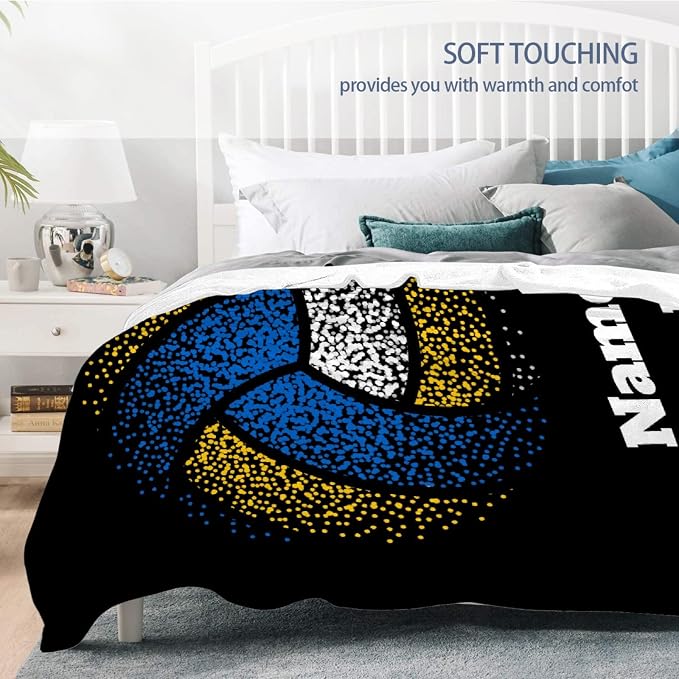 Custom Volleyball Blanket, Personalized Sport Throw - Image 6