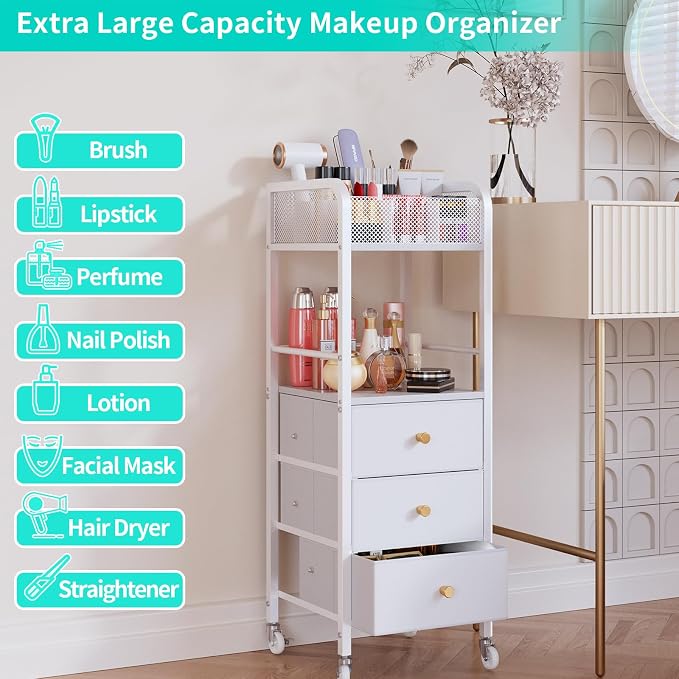 HapiRm Rolling Makeup Cart Organizer - Image 5