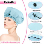 2 Pcs Large Shower Cap for Braids, Extra Long Shower Cap for Women Long Hair & - Image 3