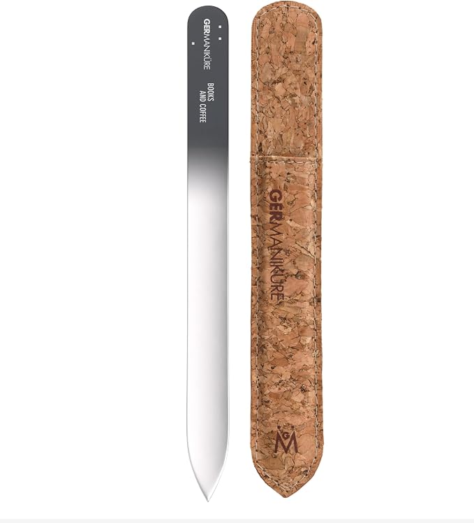 GERMANIKURE Glass Nail File in Cork Sleeve by GERMANIKURE