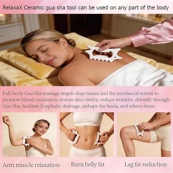 Ceramic Gua Sha Facial Tools Lymphatic Drainage Massager Body Guasha Tool - Image 4