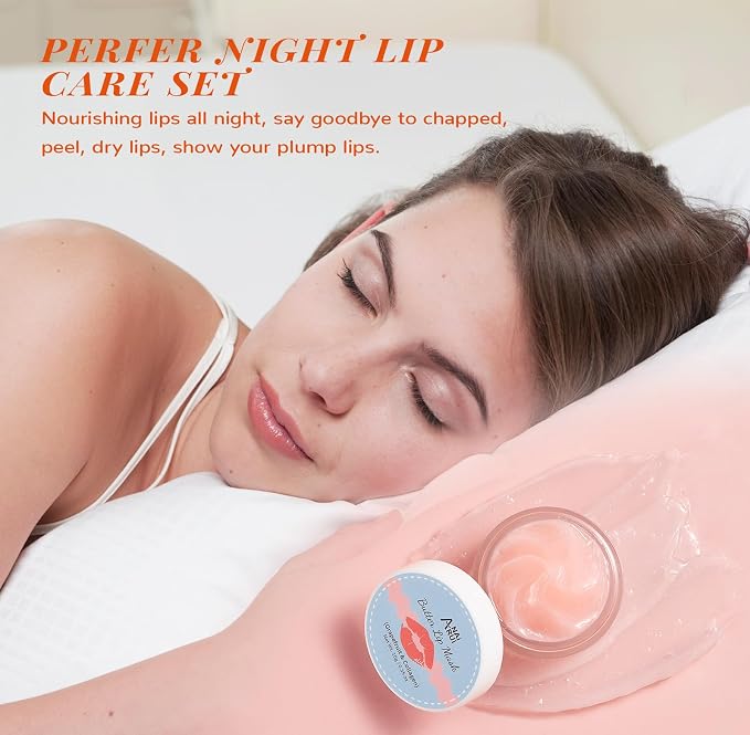 ANAI RUI Hydrating Lip Mask & Lip Scrub Set, Lip Overnight Treatment - Image 6