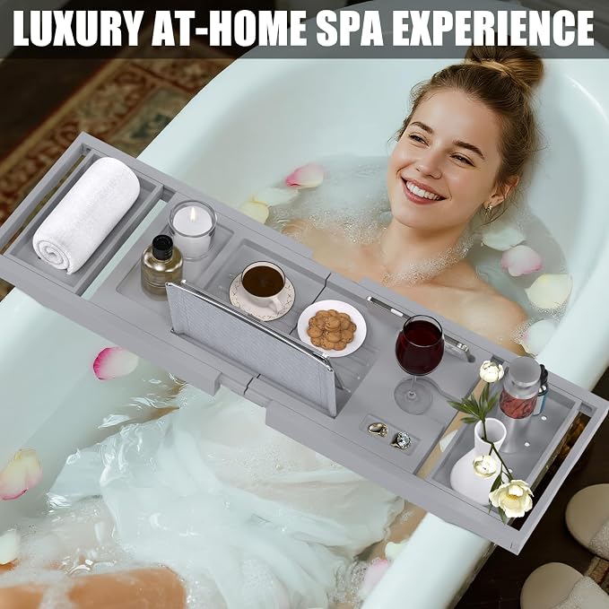 Bathtub Tray Caddy, Expandable Bath Trays - Image 5