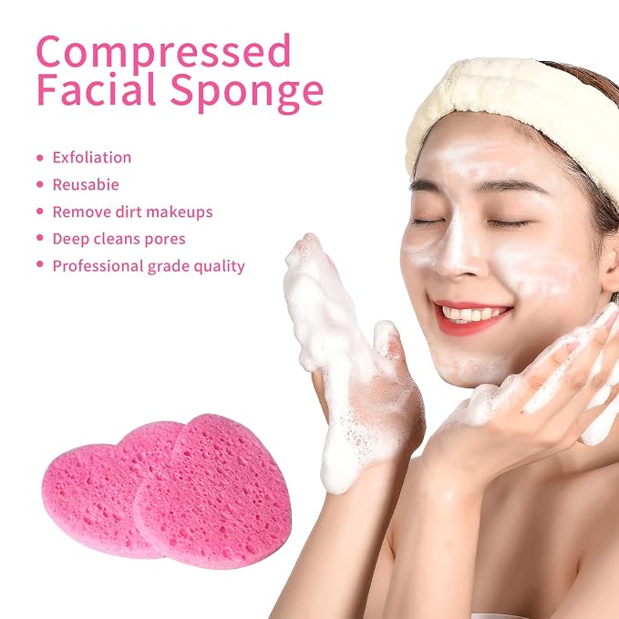 50-Count Facial Sponges Compressed, 100% Natural Cellulose Face Sponge - Image 6