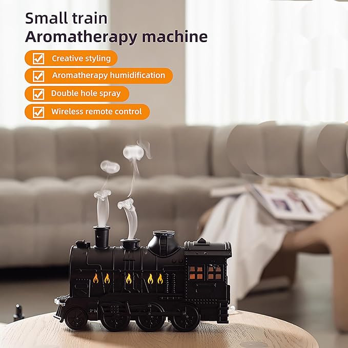 Retro Train Aromatherapy Diffuser 300ML Ultrasonic Cool Mist Humidifier - Image 2