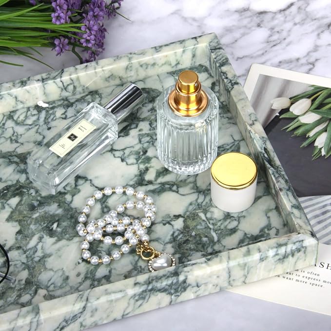 Marble Bathroom Vanity Tray, Natural Luxury Vanity Home Kitchen Bathroom Table - Image 7