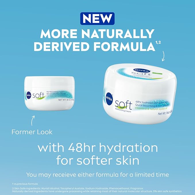 NIVEA Soft Refreshingly Soft Moisturizing Cream, Lightweight Body Moisturizer - Image 2