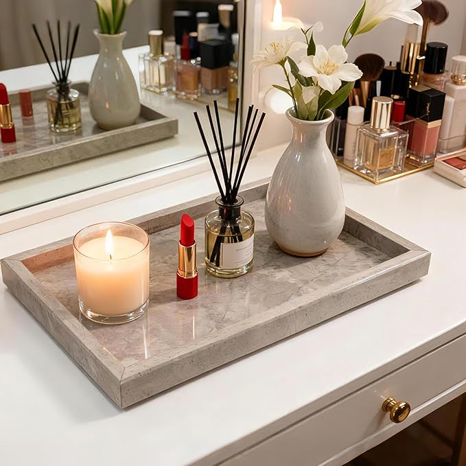 Pure Natural Marble Tray for Bathroom, Sink. Cosmetics, toiletries, etc. can be - Image 6