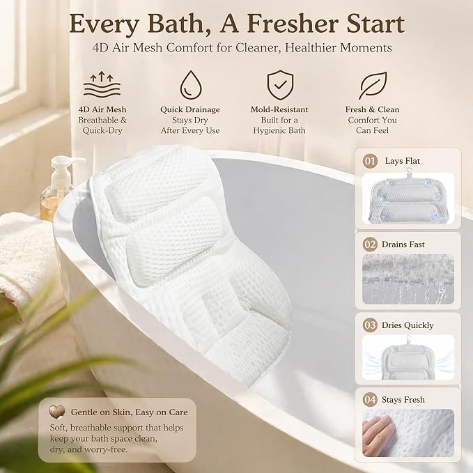 Luxury Bath Pillow for Tub, - Image 4