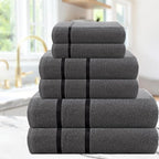 CASA COPENHAGEN Eternal 6 Pieces Towel Set- Pine Grey, 500 GSM 2 Bath Towel 2 - Image 4