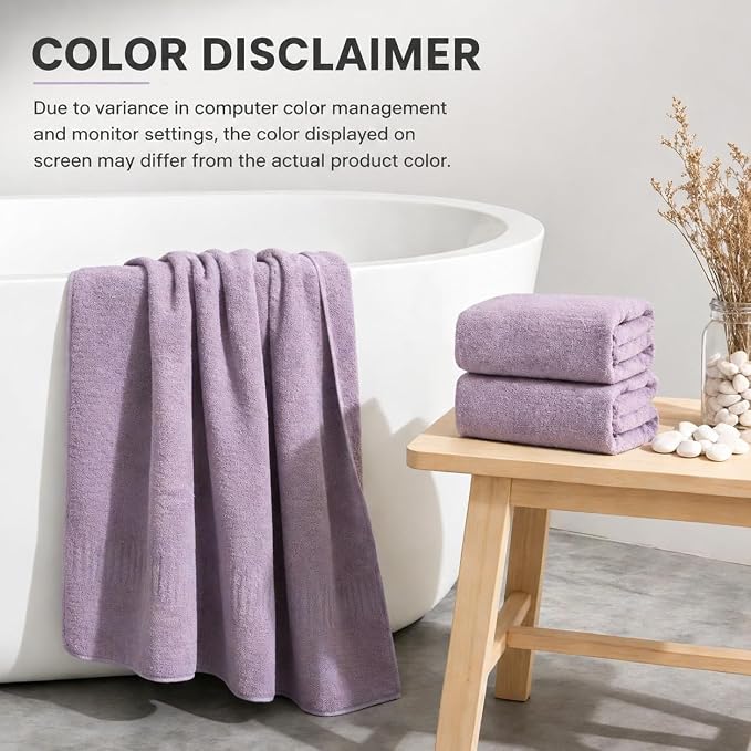 SEISSO 2 Pack Extra Large Bath Towels 63"x35", Bath Sheets - Image 8