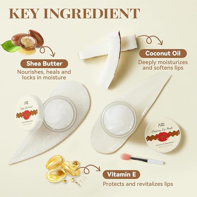 ANAI RUI Coconut Lip Scrub & Lip Mask Set - Image 2