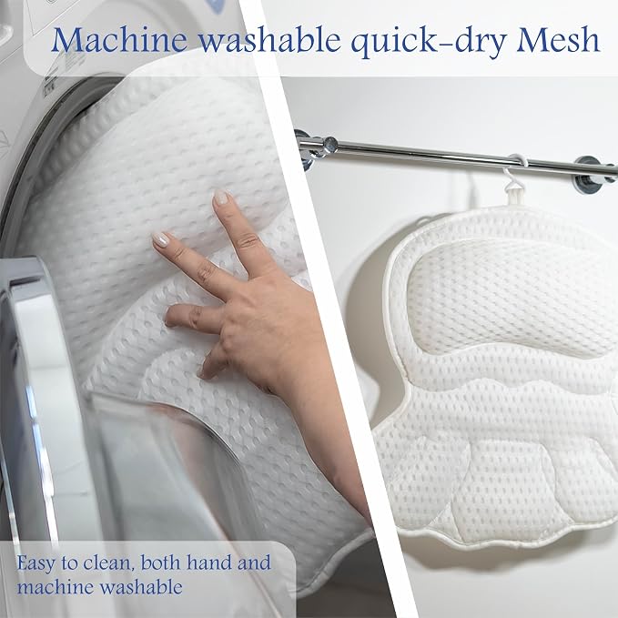 Bath Pillow for Tub Spa Gift Set for Women Luxury Bathtub Pillow for Neck & - Image 7