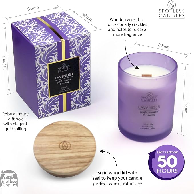 Lavender Candle 9.7 oz: 55 Hrs Burn Time - Image 3