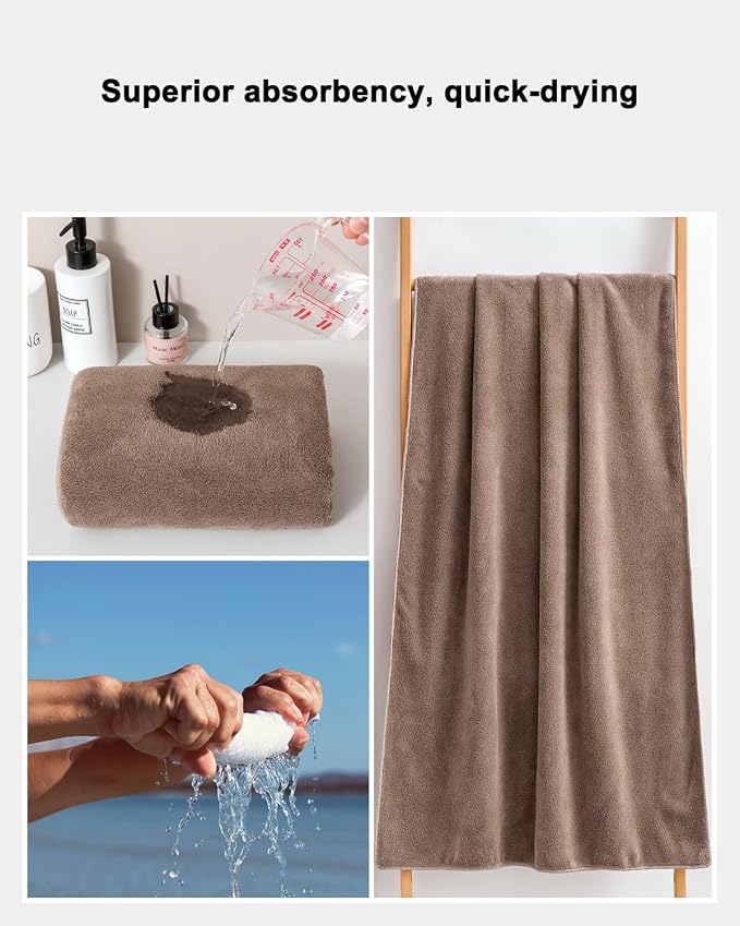 sakano 4-Piece Bath Towel Set, Quick-Dry Absorbent Lint Free & Launder Soft - Image 5