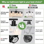 4-Light Bathroom Light Fixtures, Matte Black Modern Vanity Lights Over Mirror - Image 2