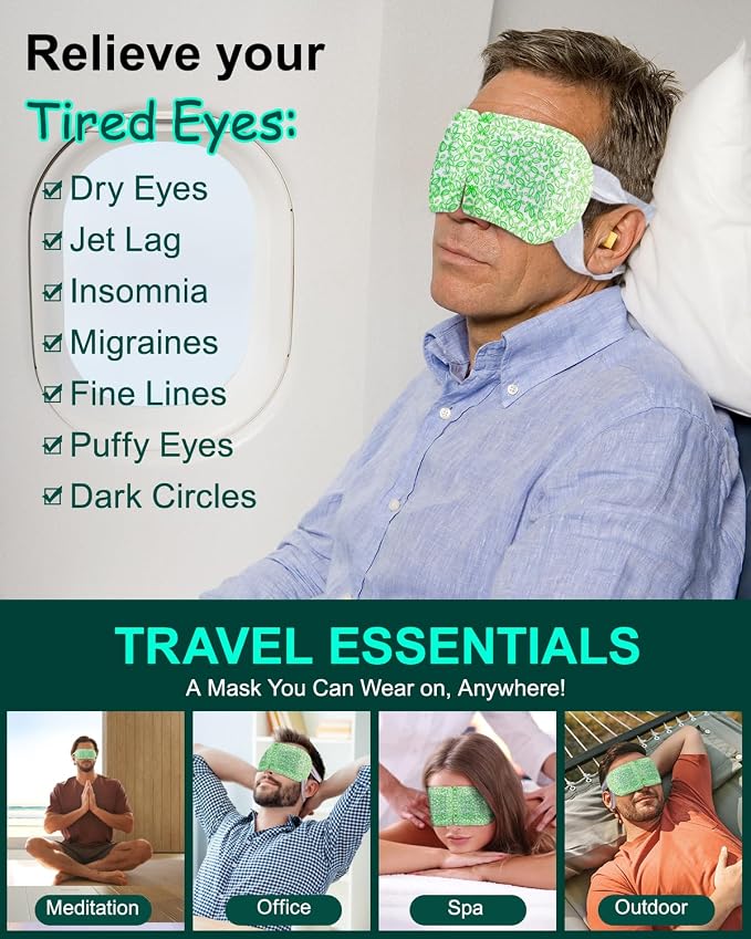 16 Packs Steam Eye Masks for Dry Eyes, Self Heating Warm Compress for Eyes - Image 3