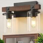 GoYeel Farmhouse Vanity Lights for Bathroom, Wooden Rustic Vanity Lighting by GoYeelLighting