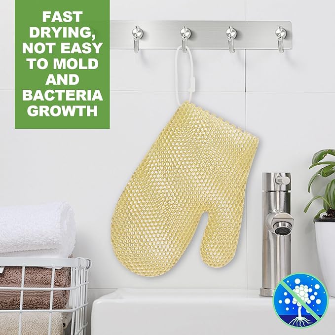 Honeycomb Exfoliating Bath Gloves - Image 5