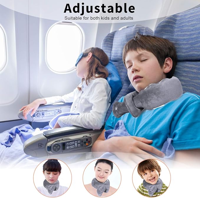 Travel Pillow/Vibration Wrap Neck Massage, Airplane Pillow Portable Battery - Image 5
