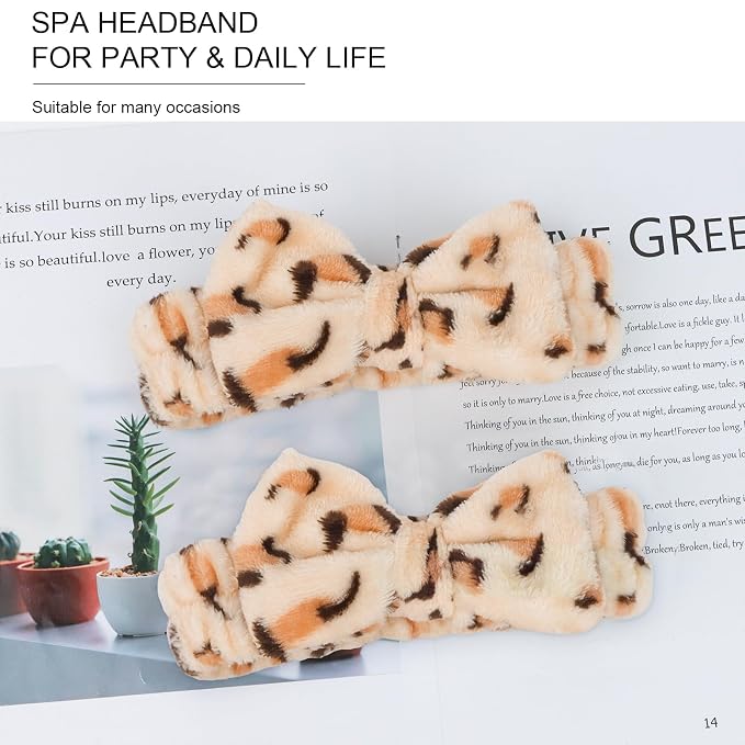 CIEHER Leopard Print Spa Headbands - Image 3